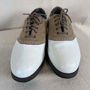 Footjoy Women's Golf Shoes Size 7M Cream And Tan